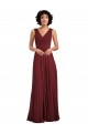 Discount Sleeveless V-Neck Pleated Chiffon Bridesmaid Dress UK