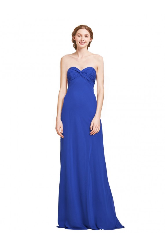 Discount Sweetheart Neckline Chiffon Ruched Bodice Tie Back Bridesmaid Dress UK
