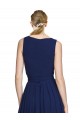 Discount V-Neck Ruched Chiffon Bridesmaid Dress with Waistband UK