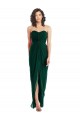 Discount Twist Front Draped Chiffon Bridesmaid Dress with Slit UK