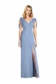 Discount Bow-Shoulder Sleeveless Deep V-Back Mermaid Bridesmaid Dress UK