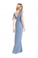 Discount Bow-Shoulder Sleeveless Deep V-Back Mermaid Bridesmaid Dress UK