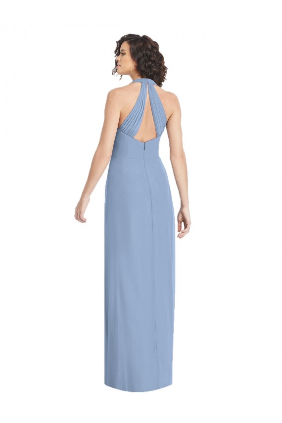 Discount V-Neck Halter Back Straps Chiffon Formal Bridesmaid Dress UK