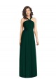 Discount Draped Halter Neck Long Chiffon Bridesmaid Dress with Low Back UK