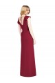 Discount Ruffled Sleeves Mermaid Chiffon Bridesmaid Dress with Front Slit UK
