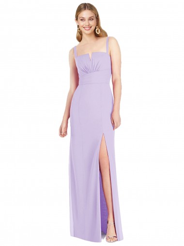 Discount Spaghetti Straps Mermaid Chiffon Bridesmaid Dress with Side Front Slit UK