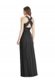 Discount Full Length V-Neck Chiffon Bridesmaid Dress with Wide Criss Cross Straps UK