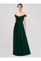 Discount Full length Off the Shoulder Chiffon Bridesmaid Dress UK
