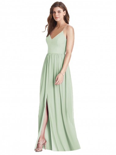 Discount Criss Cross Strap Backless Maxi Long Chiffon Bridesmaid Dress UK