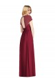 Discount V-Neck Cap Sleeves Sheer Back Chiffon Bridesmaid Dress UK