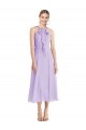 Discount Midi Length Halter Plunging V-Back Chiffon Bridesmaid Dress / Cocktail Dress UK