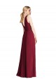 Discount Plunging V-Back Long Full Length Chiffon Bridesmaid Dress UK