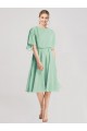 Discount Open Back Flutter Sleeves Cocktail Length Chiffon Bridesmaid Dress UK