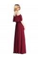 Discount Spaghetti Straps V-Neck Chiffon Bridesmaid Dress with Sash Tie UK