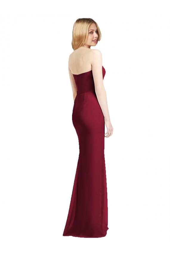 Discount Sweetheart Neckline Lux Chiffon Bridesmaid Dress with Side Slit UK
