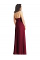 Discount V-Neck Low Back Maxi Formal Wrap Chiffon Bridesmaid Dress UK