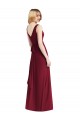 Discount Sleeveless V-Neck Chiffon Wrap Bridesmaid Dress UK