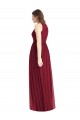 Discount Shirred Skirt Jewel Neck Halter Chiffon Bridesmaid Dress with Front Slit UK