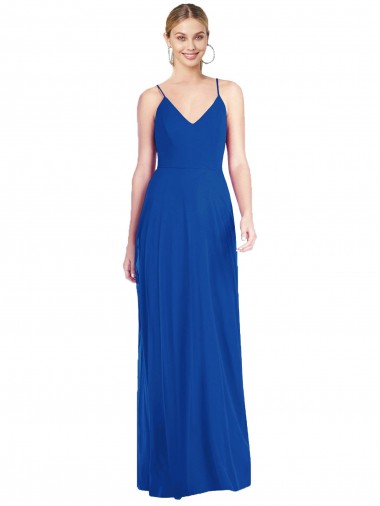 Discount Criss Cross Back A-Line Chiffon Maxi Bridesmaid Dress UK