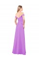 Discount Off The Shoulder Draped Sleeves A-Line Chiffon Bridesmaid Dress UK