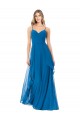 Discount Simple Sweetheart Chiffon Bridesmaid Dress with Cascading Overlay UK
