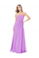 Discount Draped Strapless Floor Length Chiffon Bridesmaid Dress UK