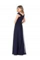 Discount Off the Shoulder Classic Chiffon Bridesmaid Dress with Draped Bodice UK