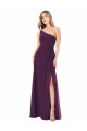 Discount One Shoulder Chiffon Bridesmaid Dress with Tie Belt UK