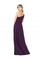 Discount One Shoulder Chiffon Bridesmaid Dress with Tie Belt UK