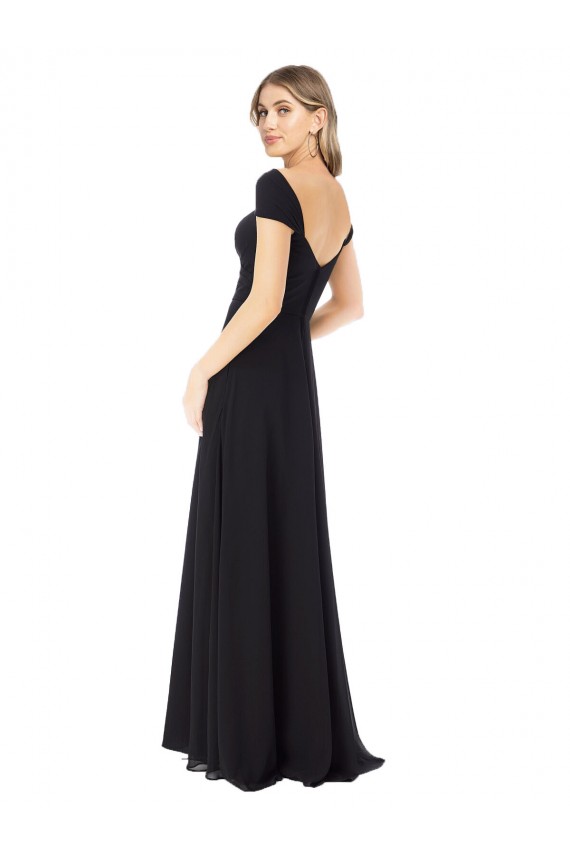 Discount Sweetheart Cap Sleeves Chiffon Bridesmaid Dress UK