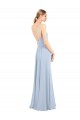 Discount Luxe Chiffon Straight Neckline Long Chiffon Bridesmaid Dress with Skinny Straps UK