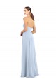 Discount Fitted Strapless Full Length Chiffon Bridesmaid Dress with Front Slit UK