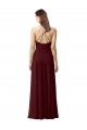 Discount Slim Long High Halter Neck Chiffon Bridesmaid Dress with High Side Slit UK
