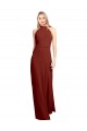 Discount Slim High Neck Halter Fitted Open Back Chiffon Bridesmaid Dress / Prom Dress UK