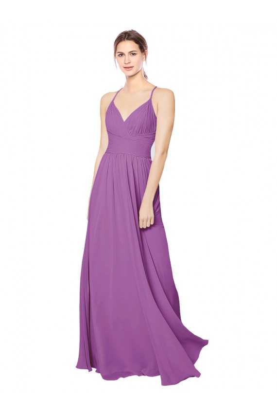 Discount Braided Straps Cross Back Sweetheart Chiffon Bridesmaid Dress UK