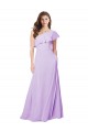 Discount Draped One Shoulder Long Chiffon Bridesmaid Dress  UK