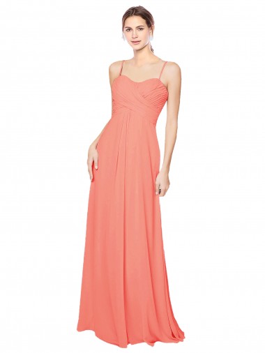 Discount Empire Waist Spaghetti Straps Sweetheart Chiffon Bridesmaid Dress UK