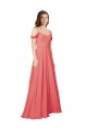 Discount Draped Off the Shoulder Straps Chiffon Bridesmaid Dress UK