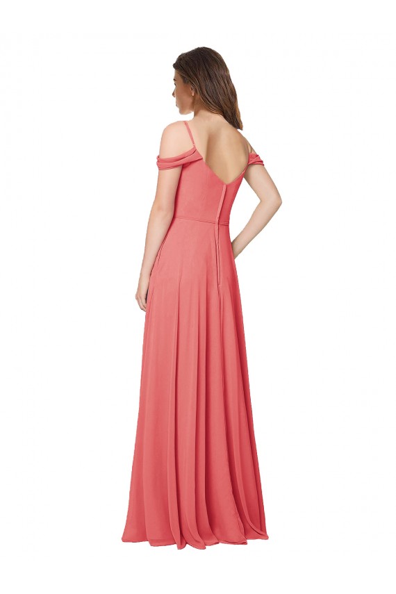 Discount Draped Off the Shoulder Straps Chiffon Bridesmaid Dress UK