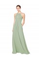 Discount High Halter Neck Keyhole Chiffon Bridesmaid Dress UK
