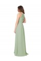 Discount High Halter Neck Keyhole Chiffon Bridesmaid Dress UK
