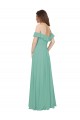 Discount Flounce Sleeves Off the Shoulder Long Chiffon Bridesmaid Dress UK