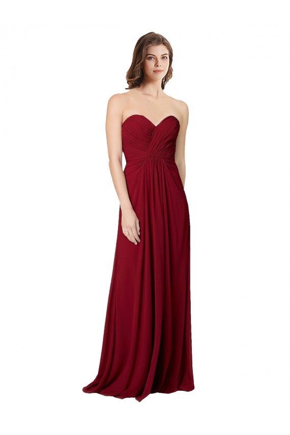 Discount Draped Sweetheart Long Grecian Inspired Chiffon Bridesmaid Dress UK