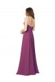 Discount Halter Neck Long Pleated Chiffon Bridesmaid Dress with Pockets UK