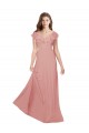 Discount Flounced V Neckline Flutter Sleeves Chiffon Bridesmaid Dress UK