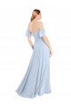 Discount Off the Shoulder Flutter Sleeves Long Chiffon Bridesmaid Dress UK
