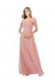 Discount Draped Shoulder Sash Back Chiffon Bridesmaid Dress UK