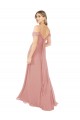 Discount Draped Shoulder Sash Back Chiffon Bridesmaid Dress UK