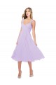 Discount Draped Midi Length Chiffon Cocktail Bridesmaid Dress with Ruched Bodice UK