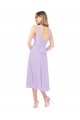Discount Draped Midi Length Chiffon Cocktail Bridesmaid Dress with Ruched Bodice UK